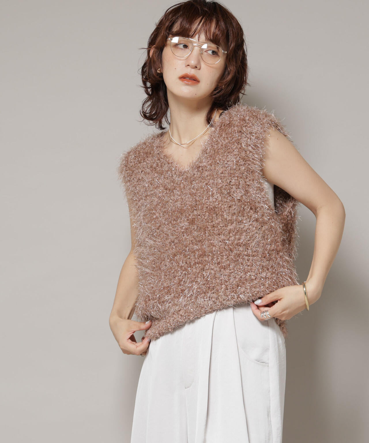 シャギーラメベスト 6695222319