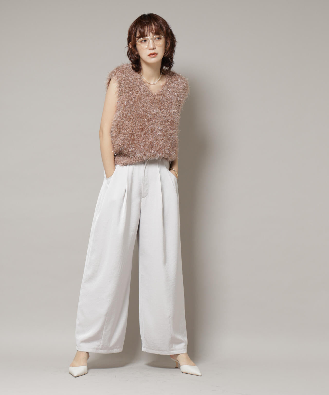 シャギーラメベスト 6695222319