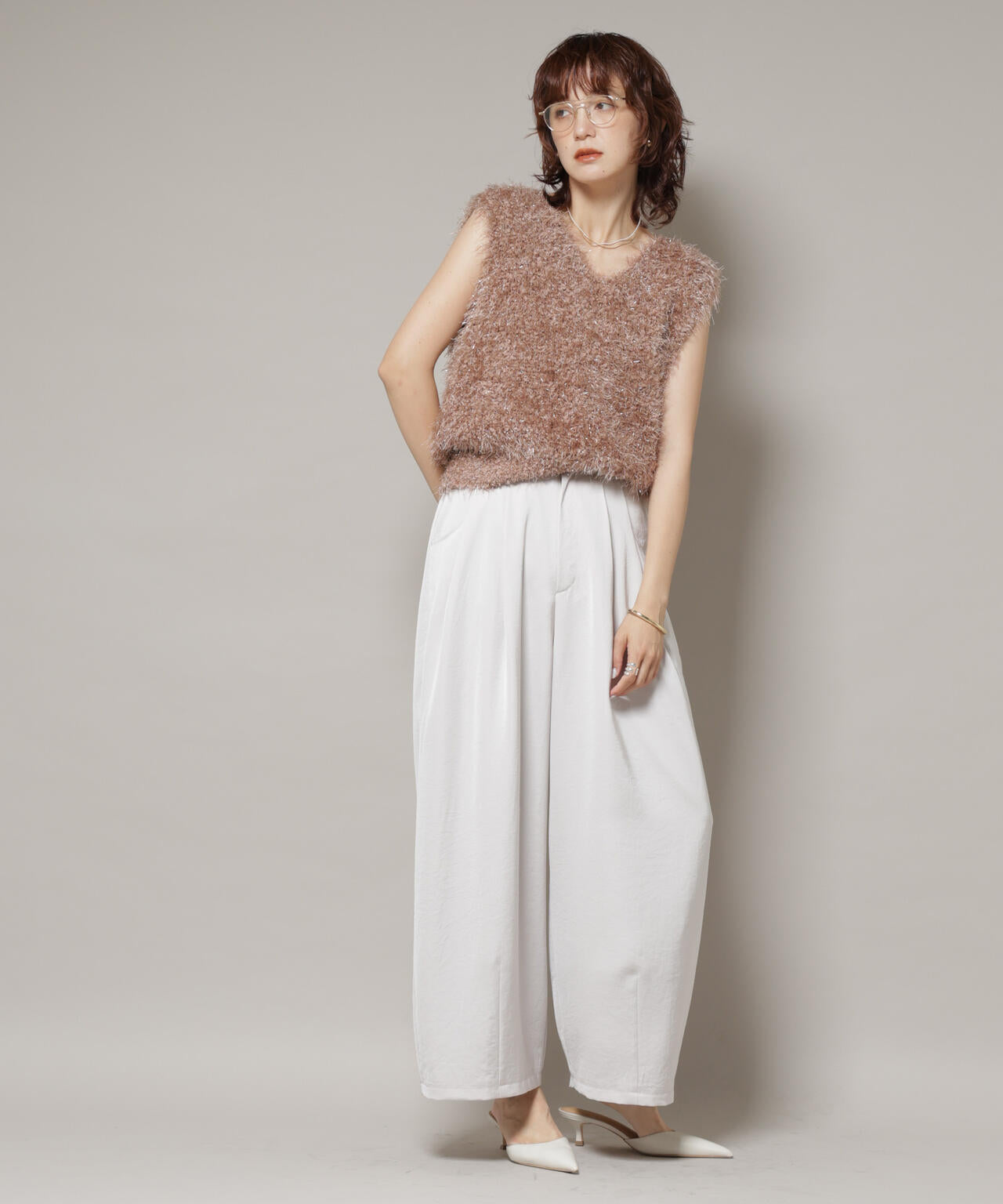 シャギーラメベスト 6695222319