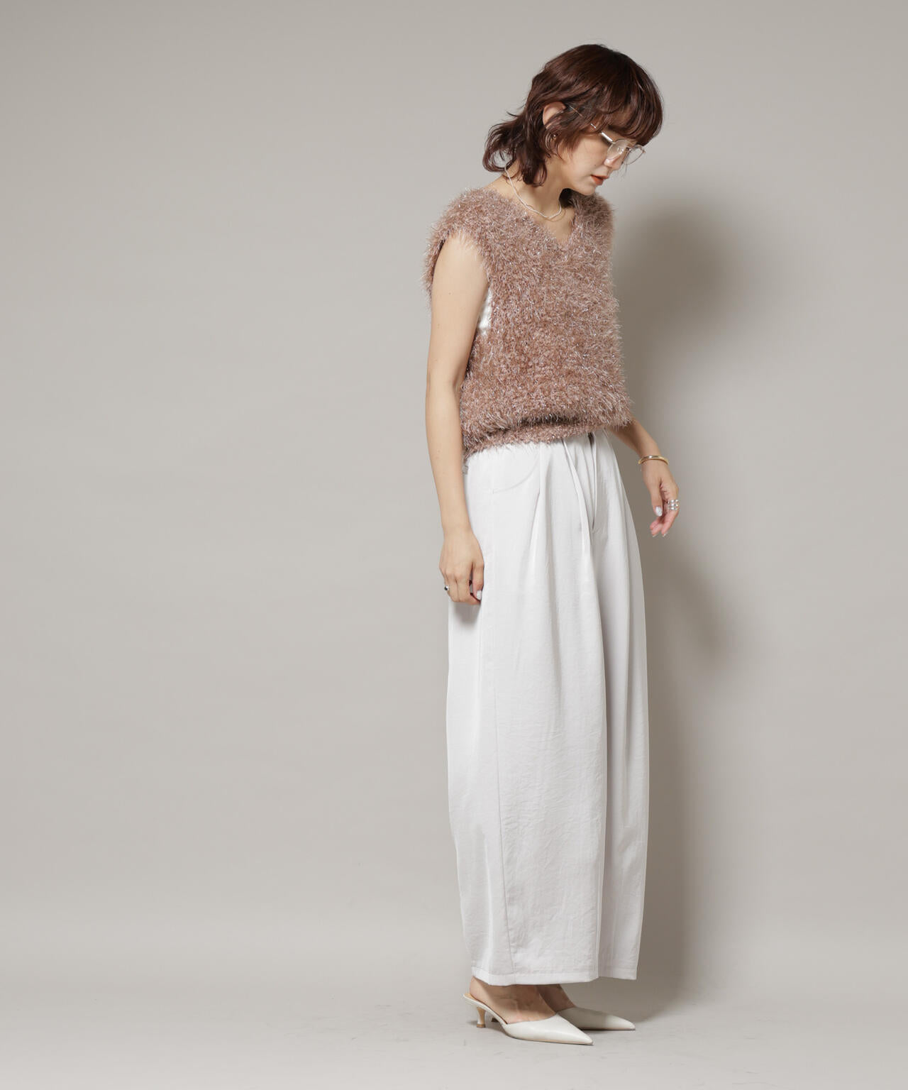 シャギーラメベスト 6695222319