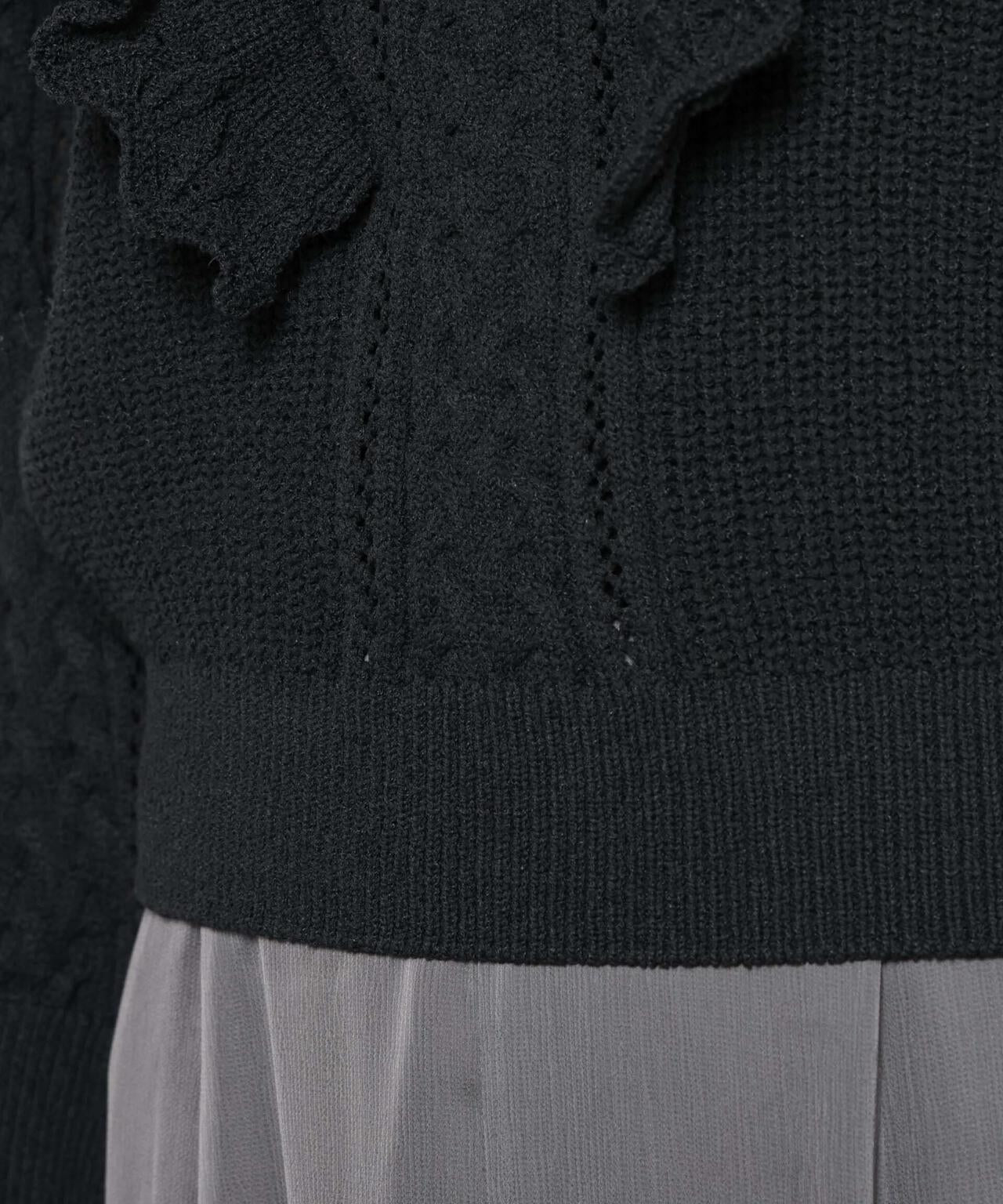 フリルケーブルニットプルオーバー 6695222324