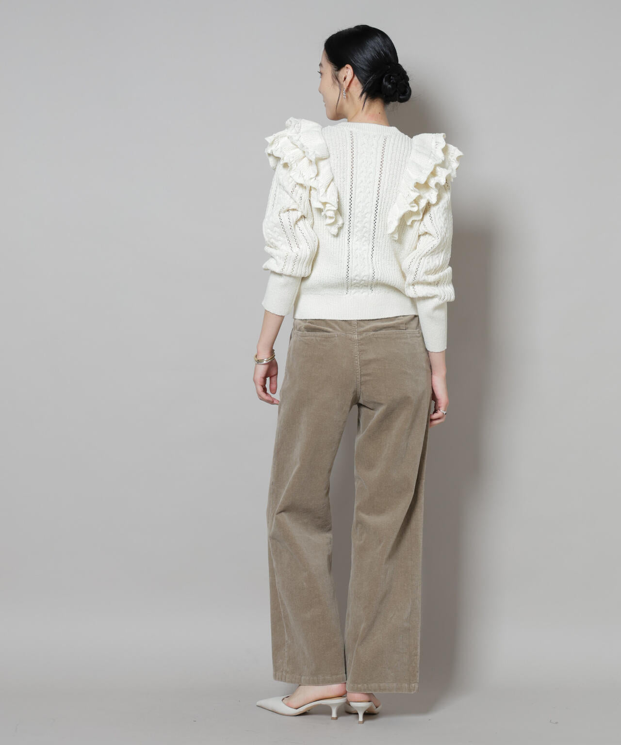 フリルケーブルニットプルオーバー 6695222324