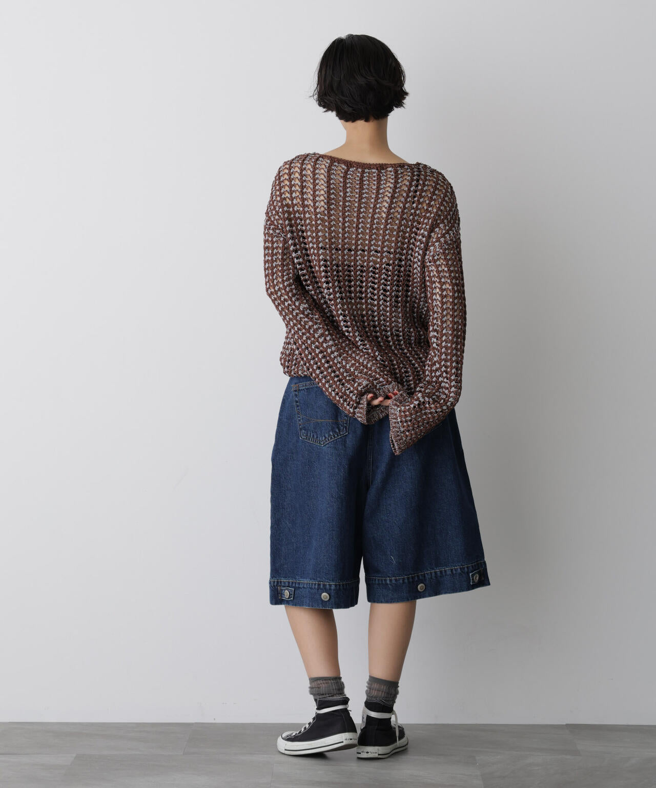 「STEVELOUR」シャイニーレースニットトップス 6695222327