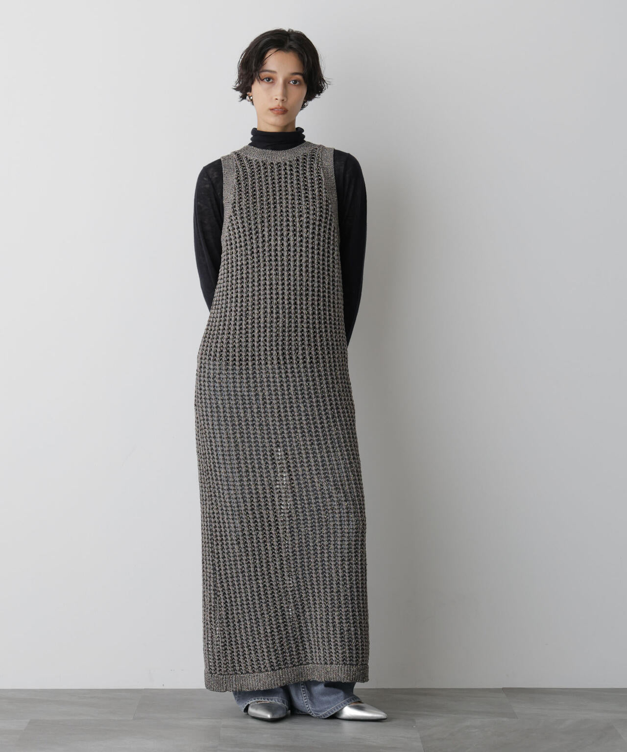 「STEVELOUR」シャイニーレースニットワンピース 6695222328