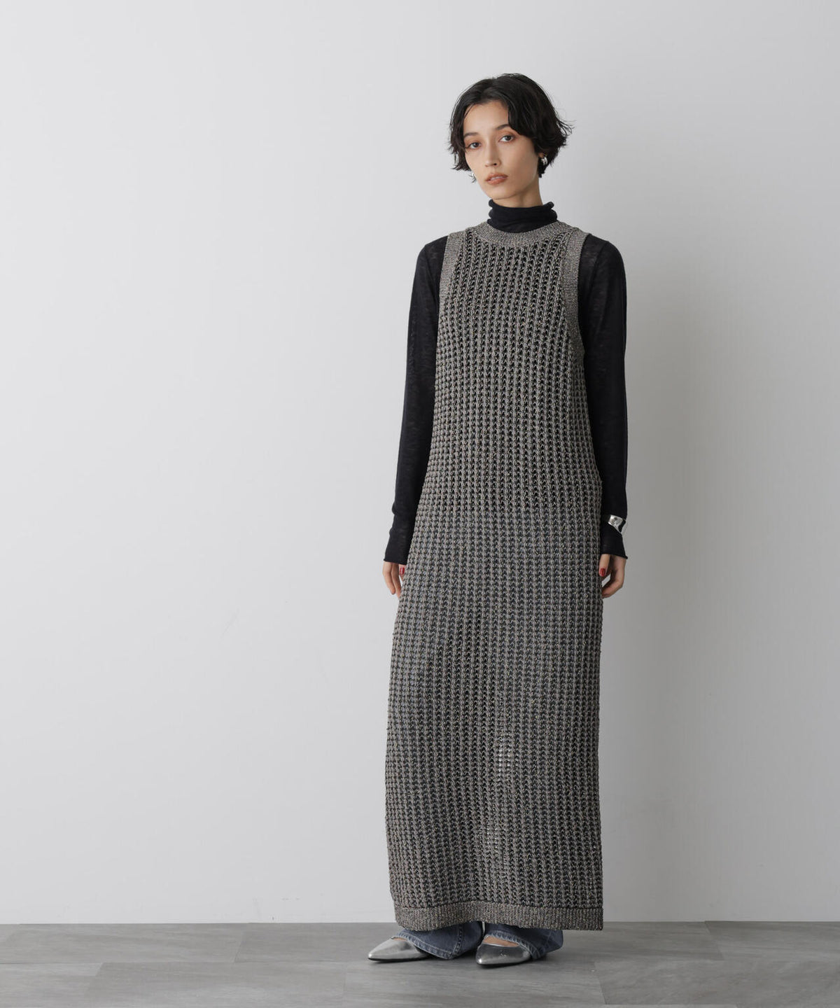 「STEVELOUR」シャイニーレースニットワンピース 6695222328