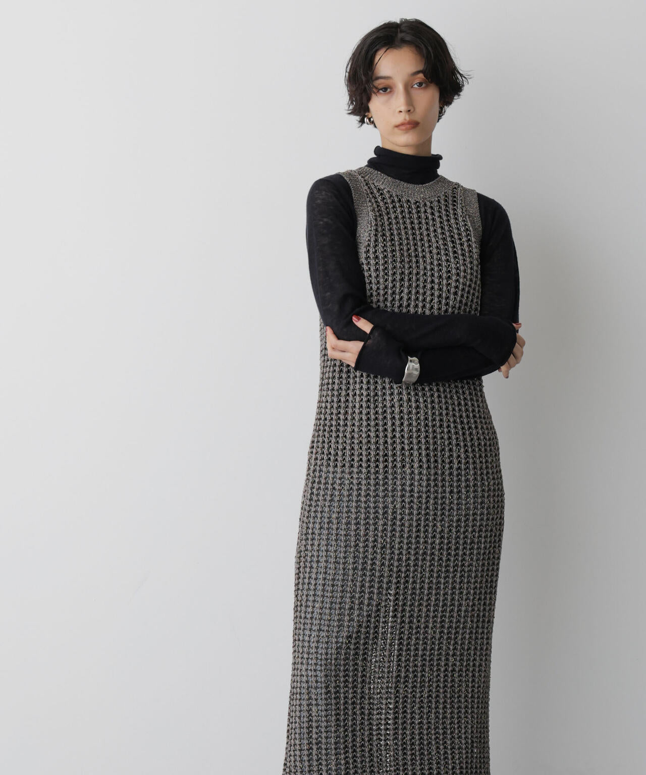 「STEVELOUR」シャイニーレースニットワンピース 6695222328