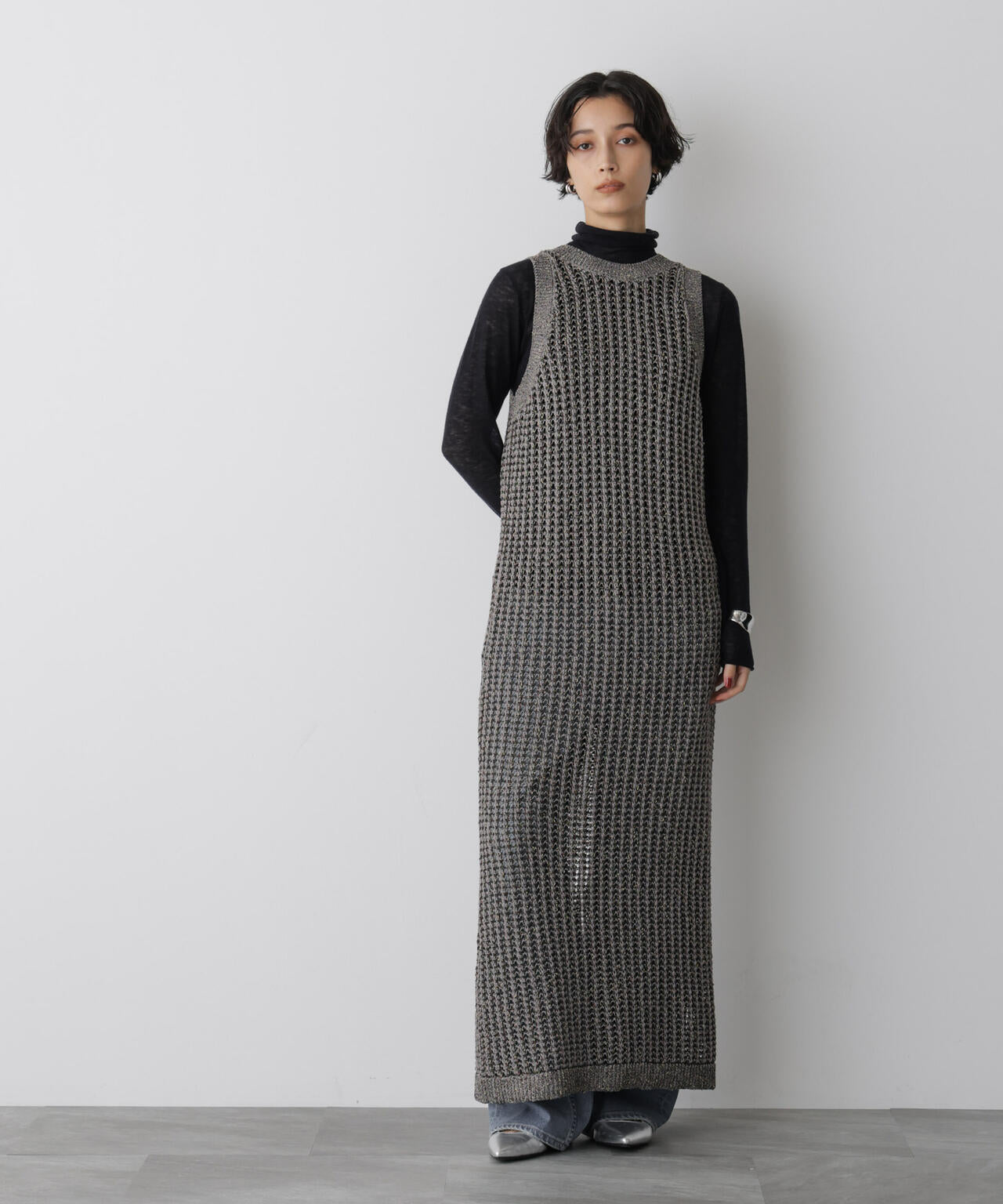 「STEVELOUR」シャイニーレースニットワンピース 6695222328