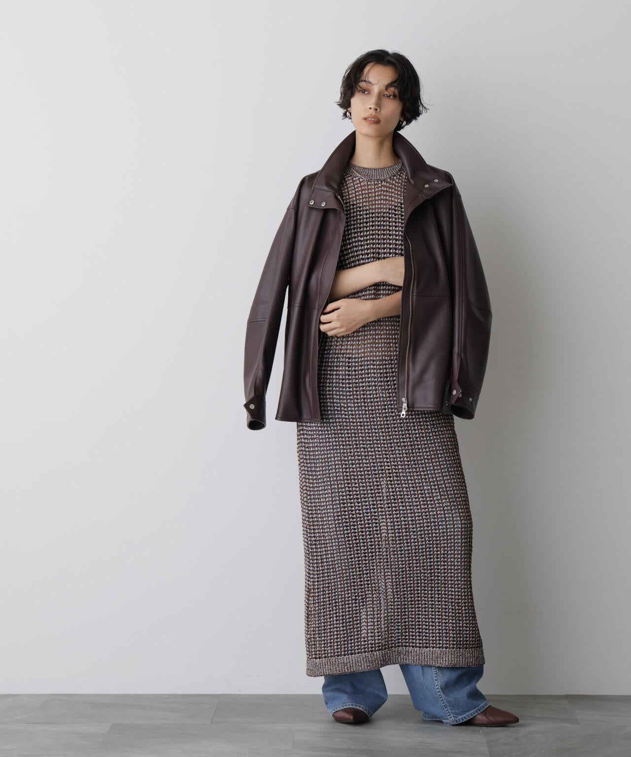 「STEVELOUR」シャイニーレースニットワンピース 6695222328