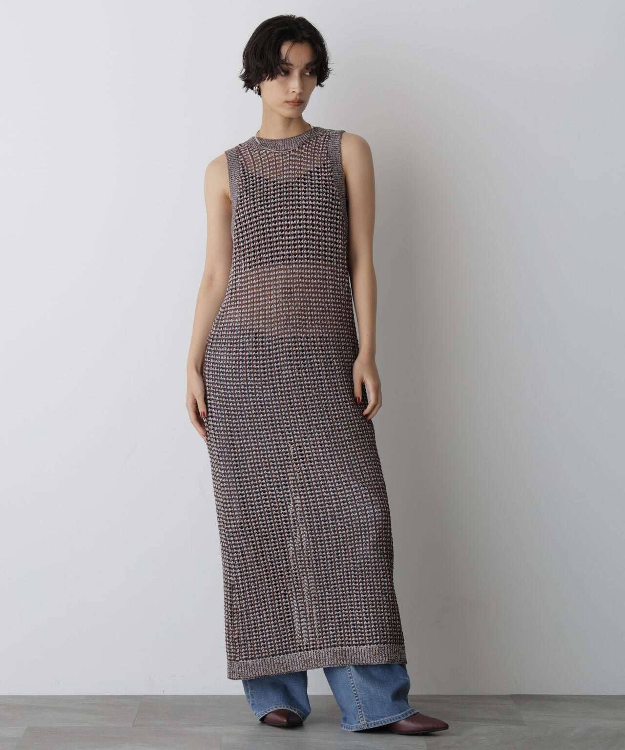 「STEVELOUR」シャイニーレースニットワンピース 6695222328