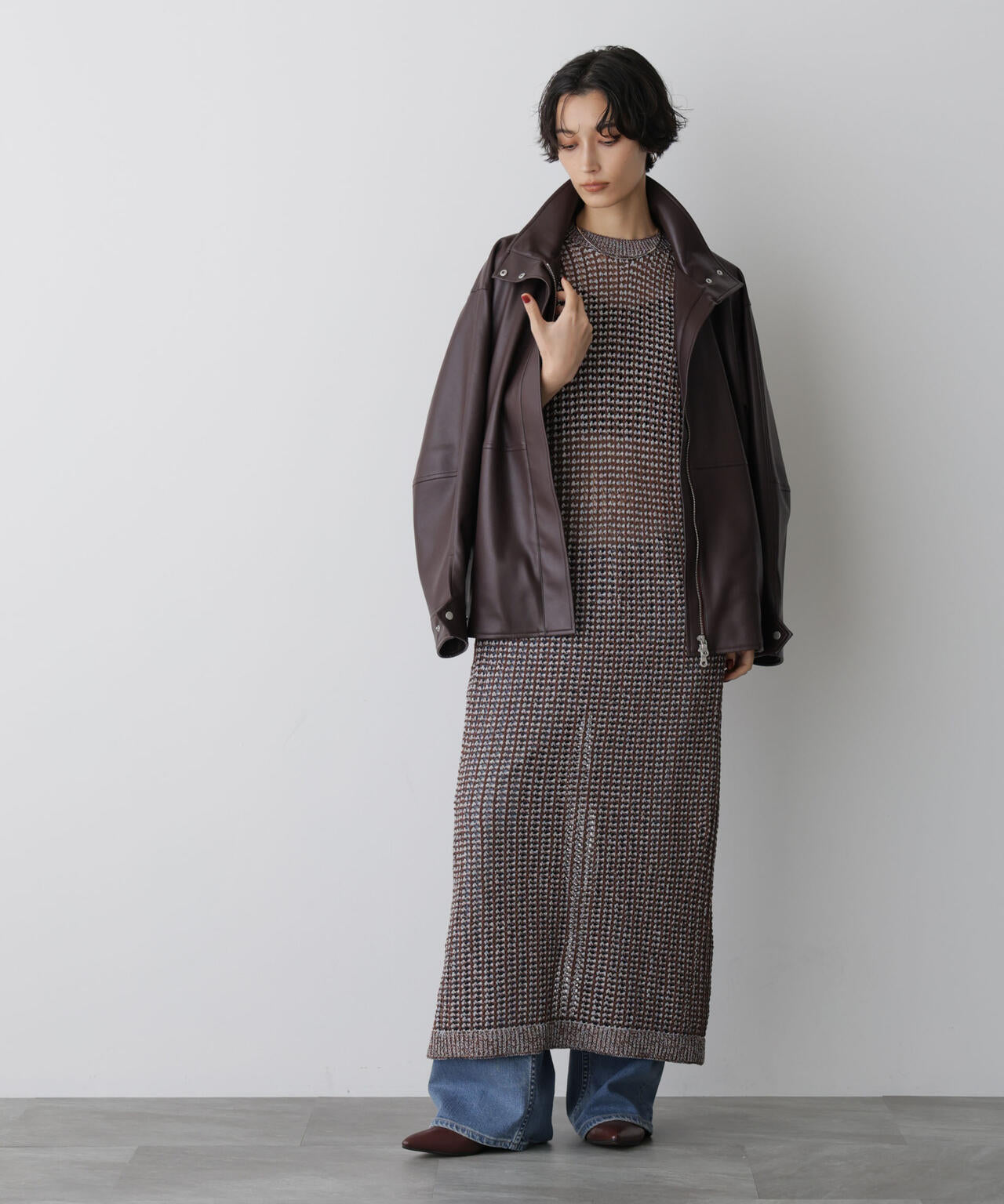 「STEVELOUR」シャイニーレースニットワンピース 6695222328