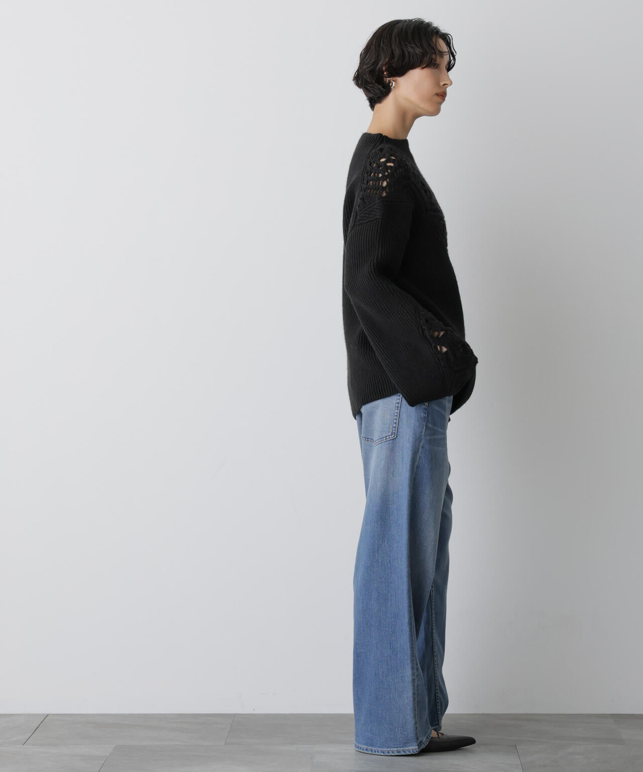 「STEVELOUR」レースモチーフフレア袖ニット 6695222329