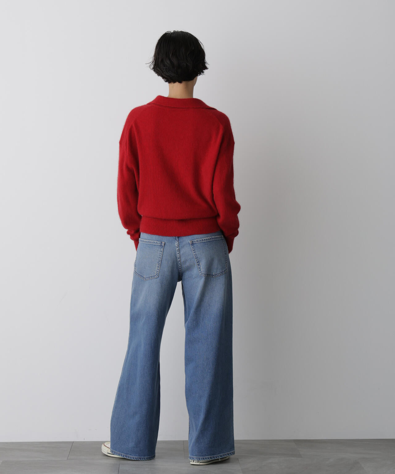 「STEVELOUR」スキッパーポロ衿ソフトタッチニット 6695222330