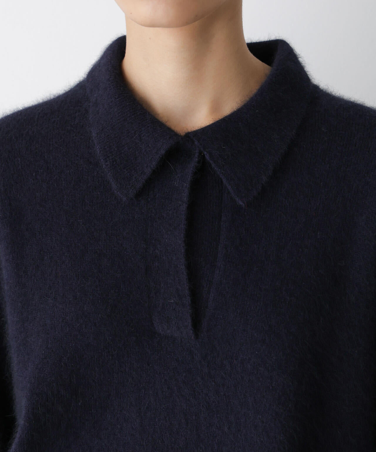 「STEVELOUR」スキッパーポロ衿ソフトタッチニット 6695222330