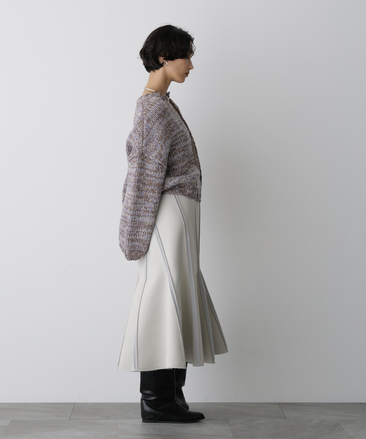 「STEVELOUR」ミックスカラー2WAYスナップニット 6695222331