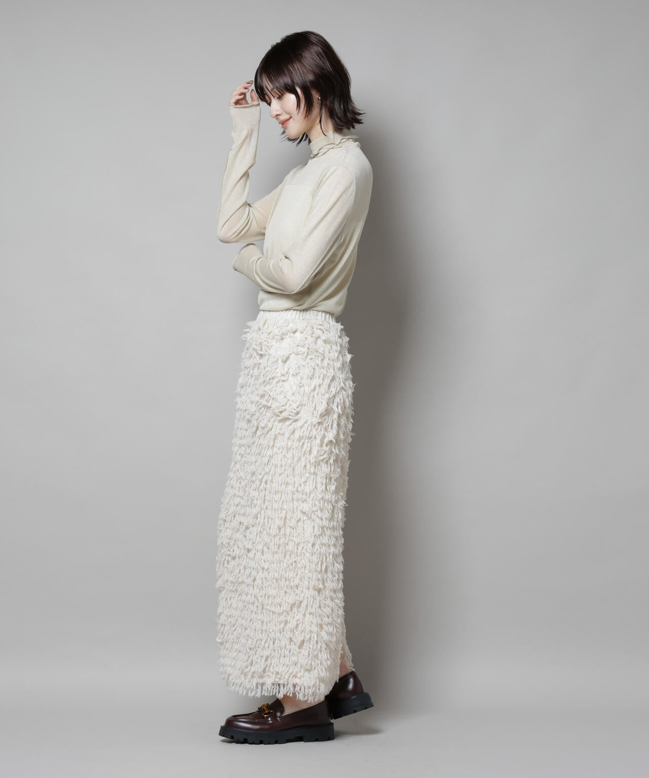 ラメシアータートルカットトップス 6695223305