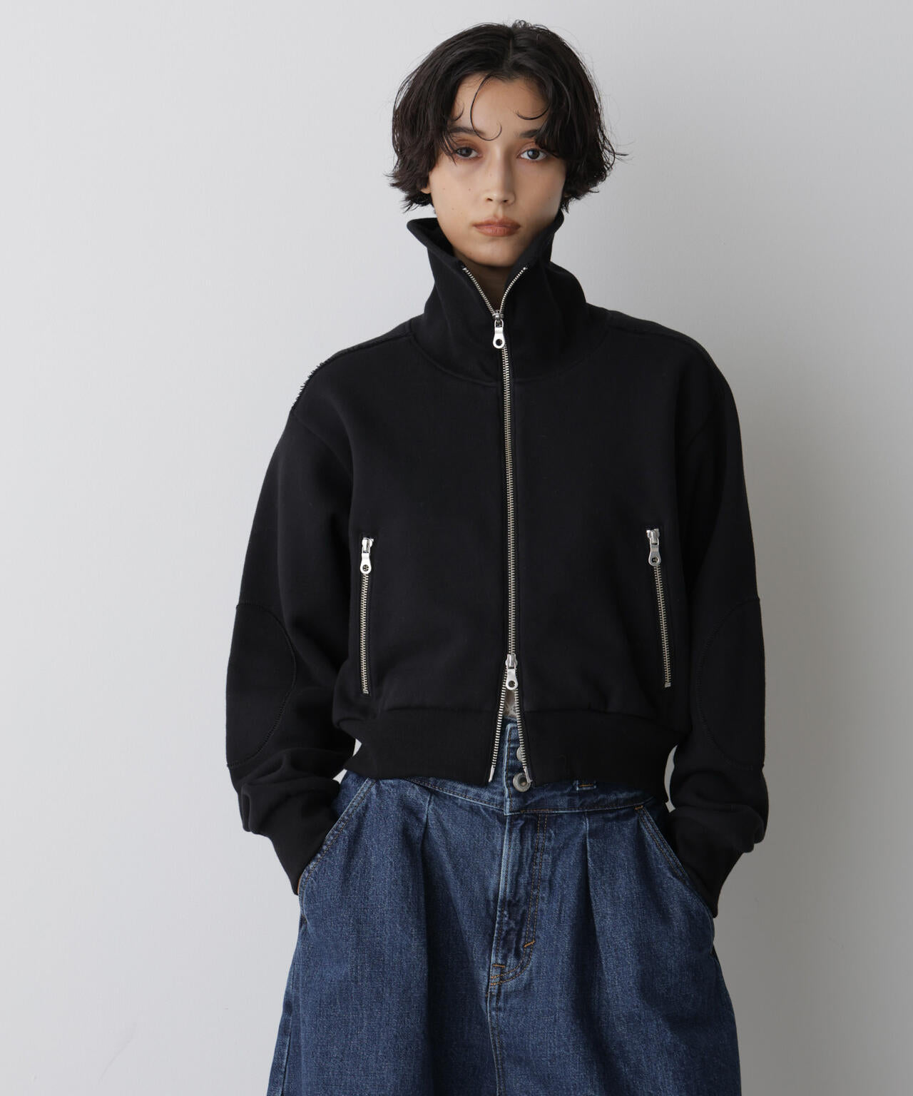 「STEVELOUR」コンパクトダブルジップスウェット 6695223310