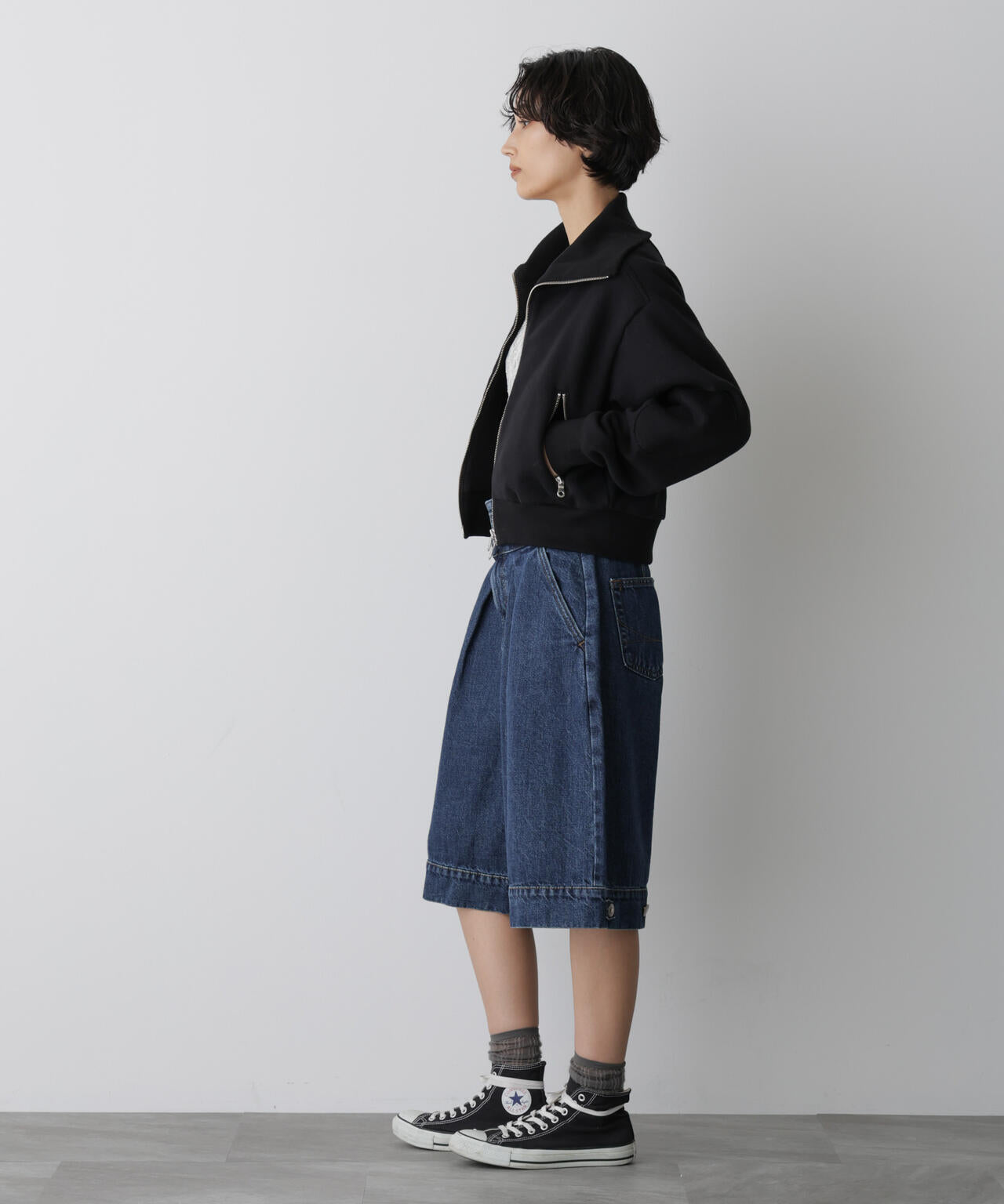 「STEVELOUR」コンパクトダブルジップスウェット 6695223310