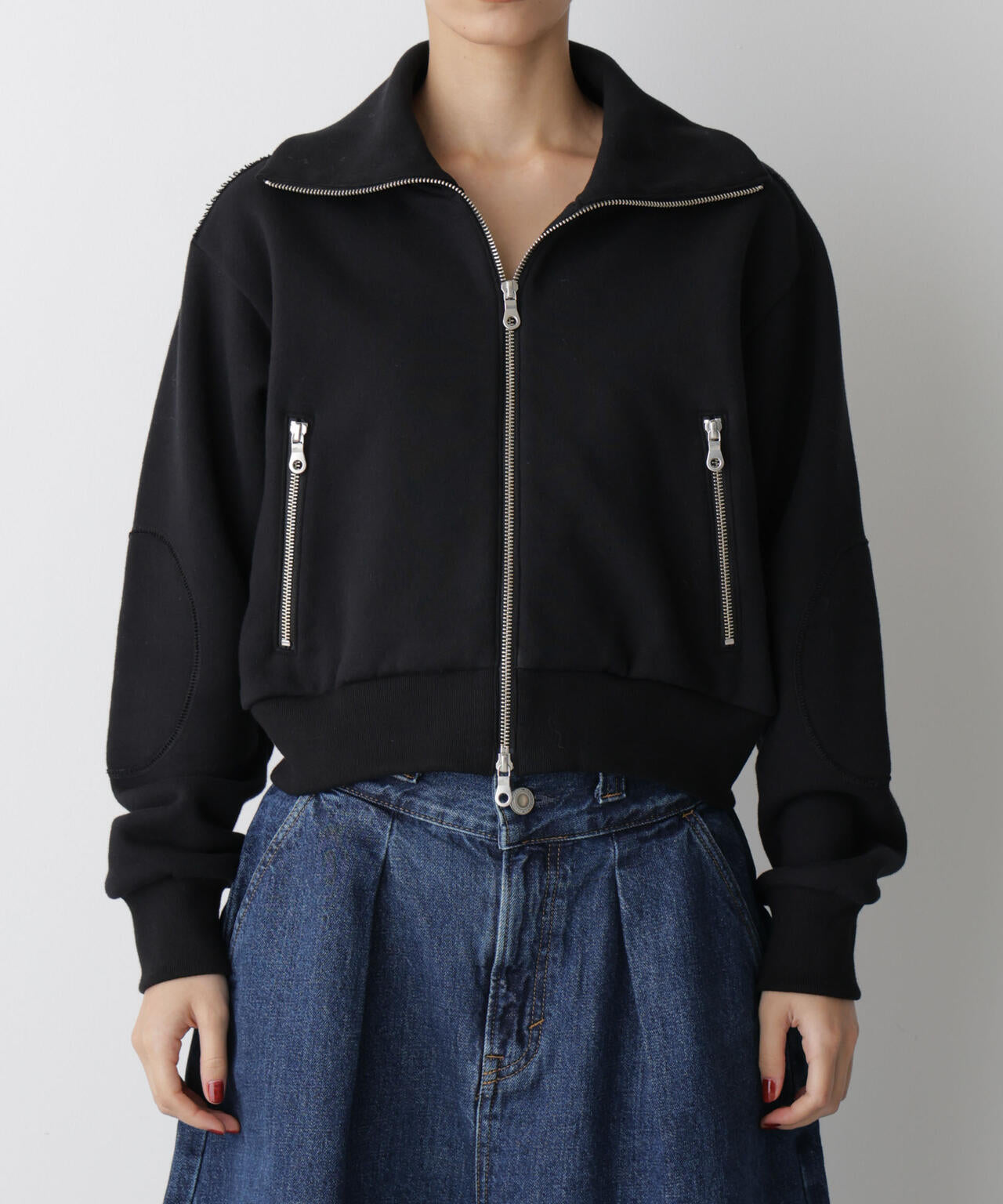 「STEVELOUR」コンパクトダブルジップスウェット 6695223310