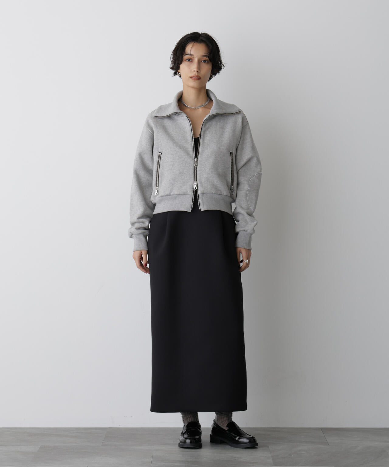 「STEVELOUR」コンパクトダブルジップスウェット 6695223310