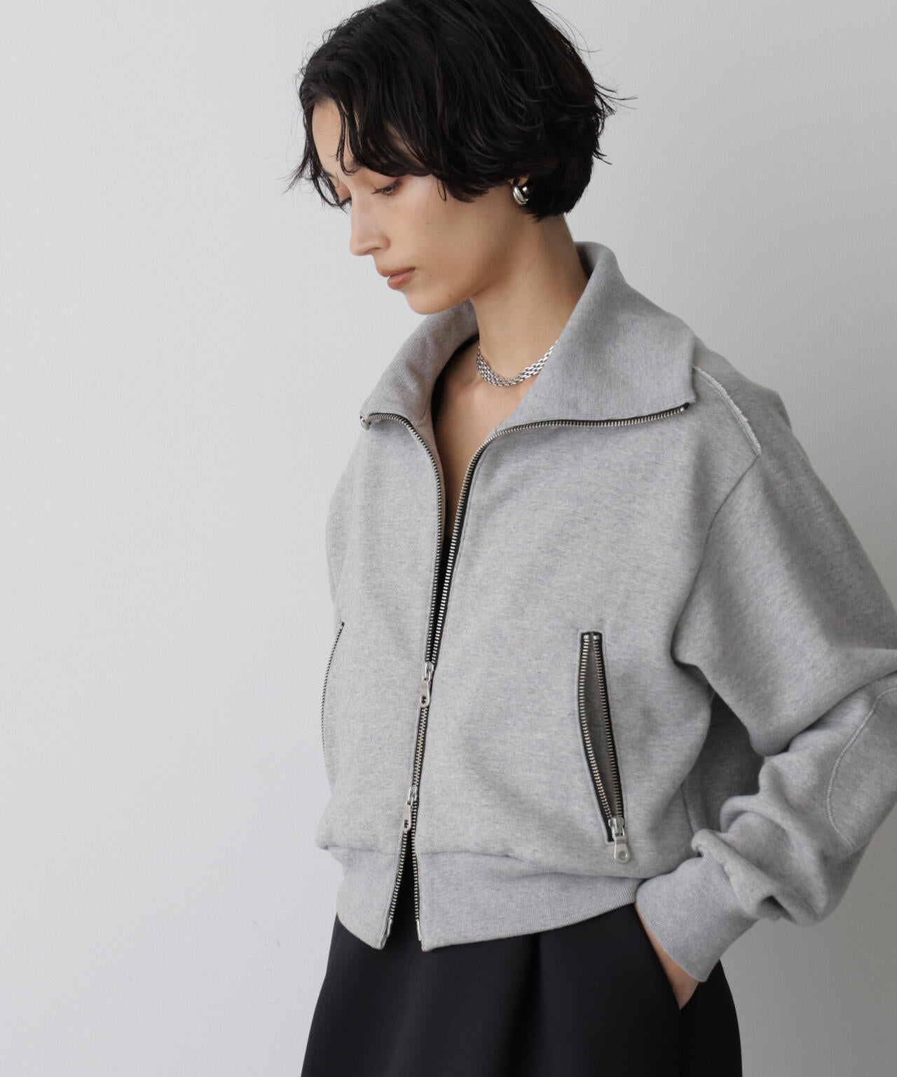 「STEVELOUR」コンパクトダブルジップスウェット 6695223310