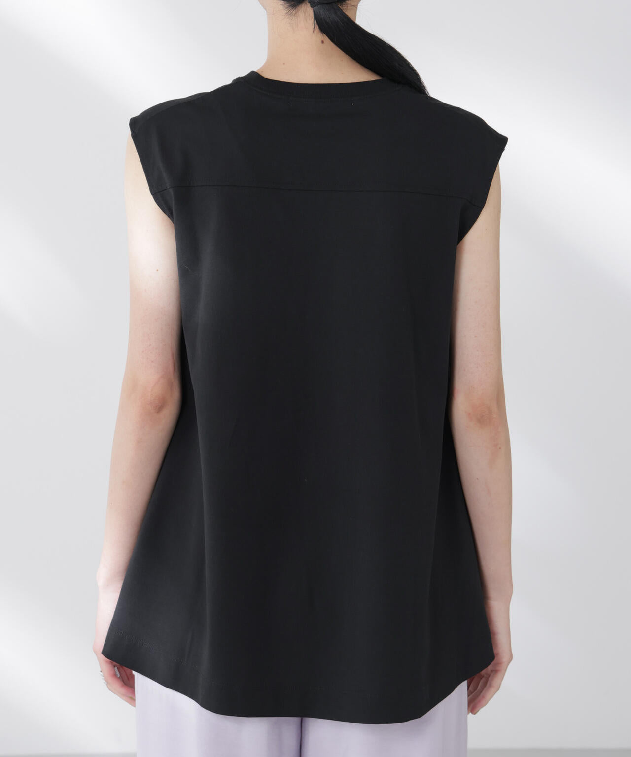 NANOFINE強撚コットンノースリーブトップス 6695224305