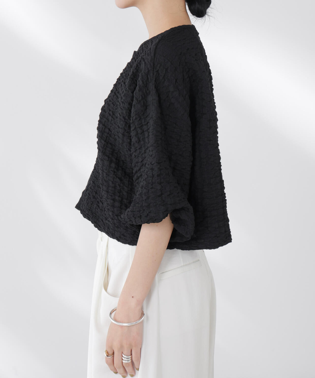 フクレシャーリングzipカーディガン 6695224306