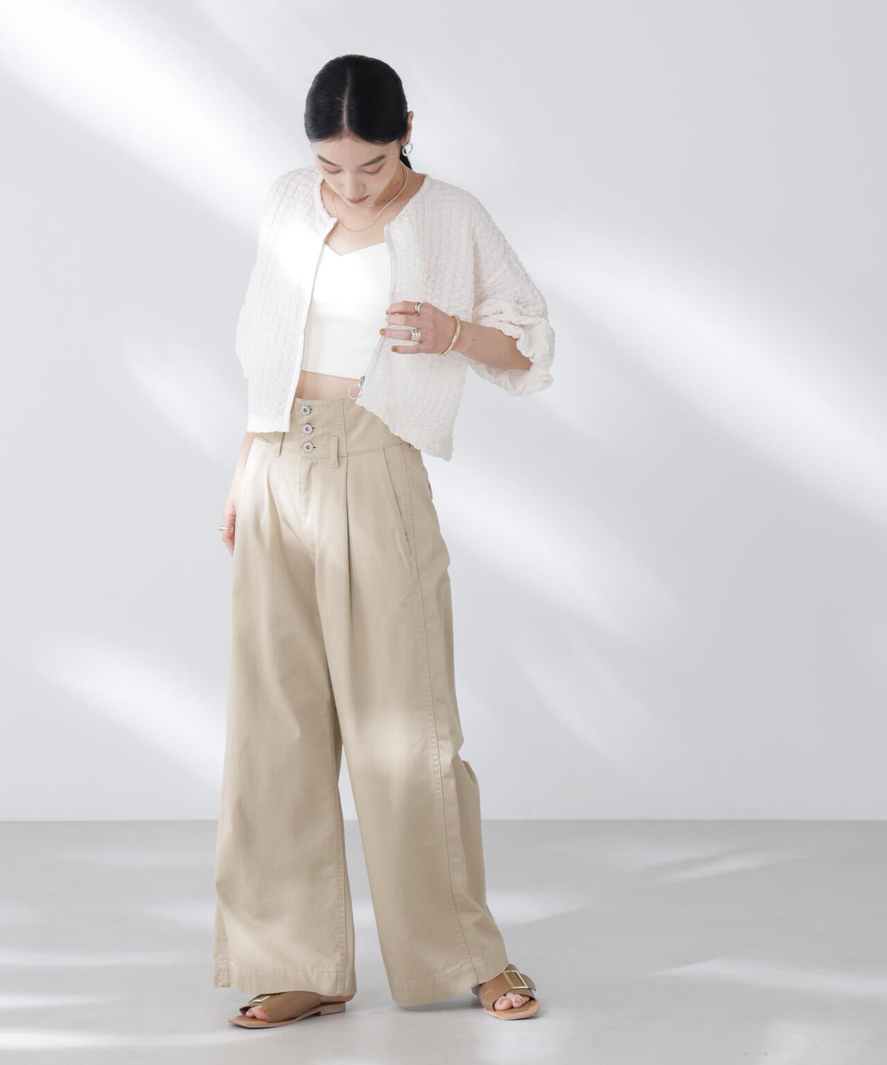 フクレシャーリングzipカーディガン 6695224306