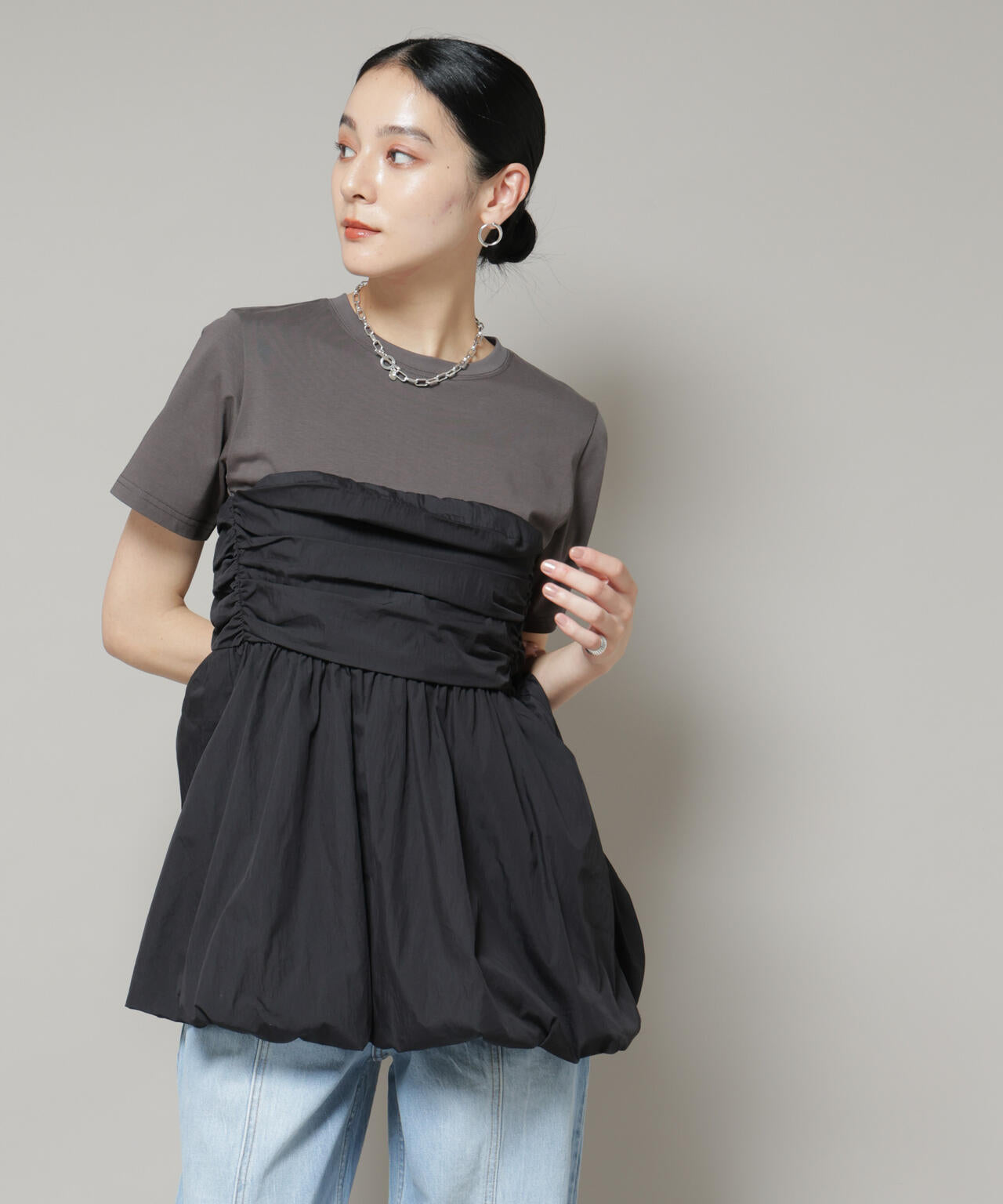 バルーンビスチェドッキングトップス 6695224307