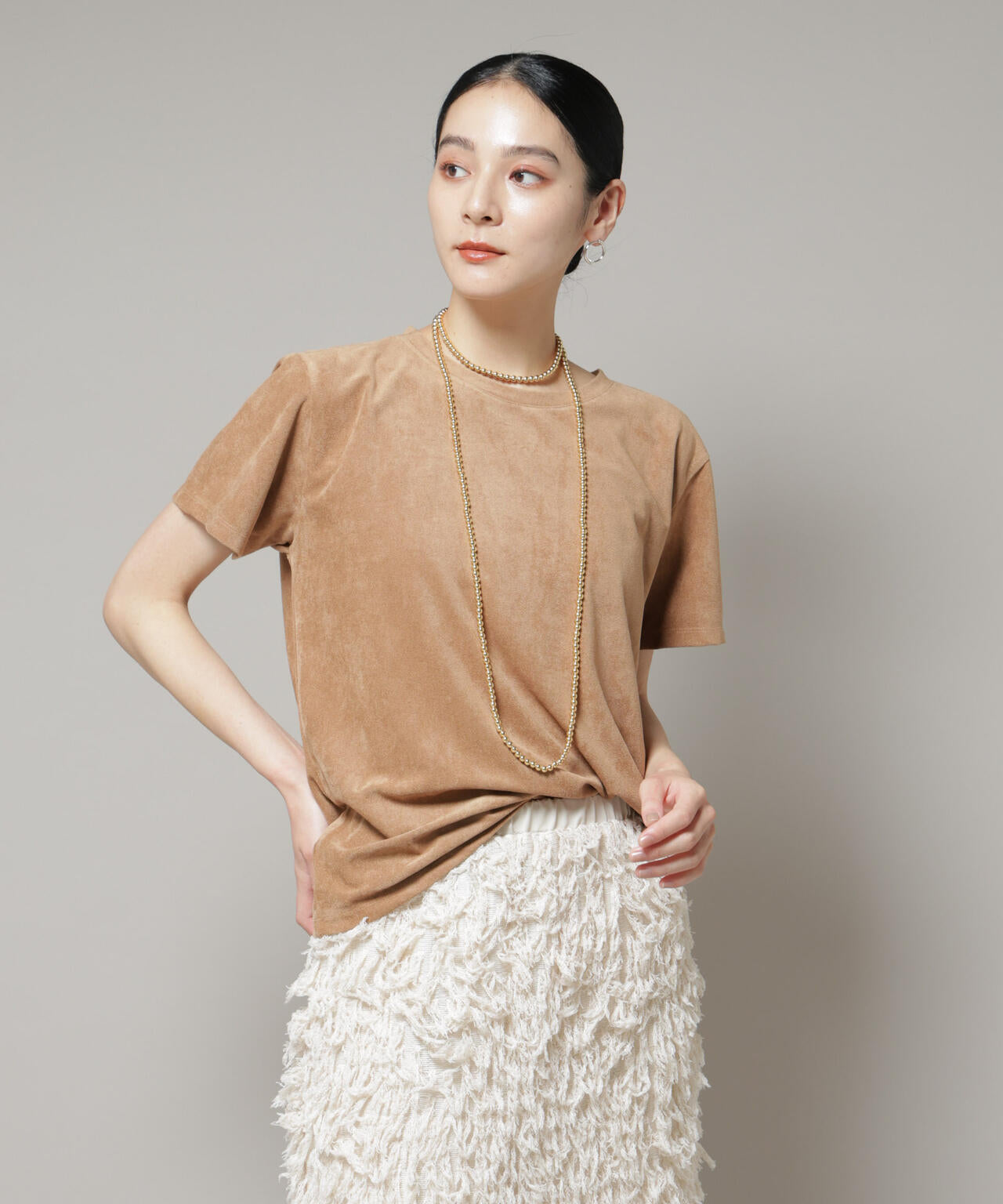 フェイクスエードTシャツ 6695224309