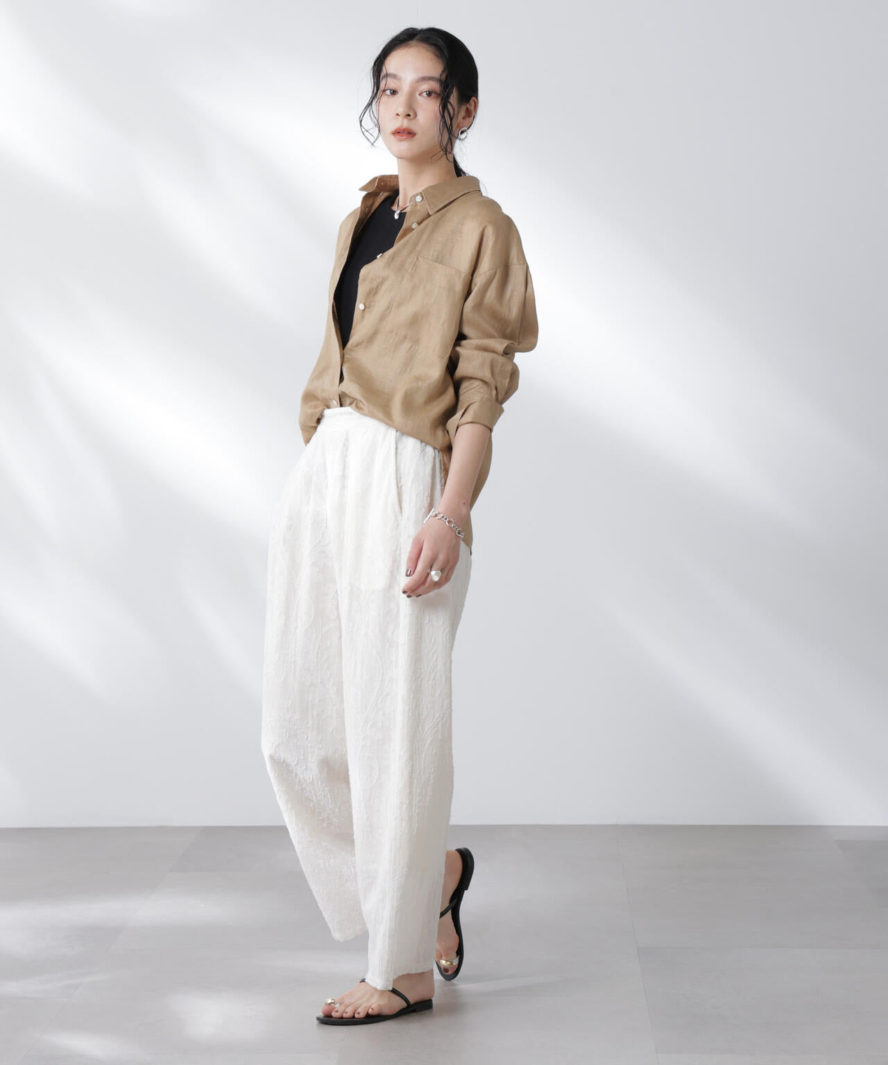 made in india カットワークジャカードパンツ(セットアップ可) 6695227300