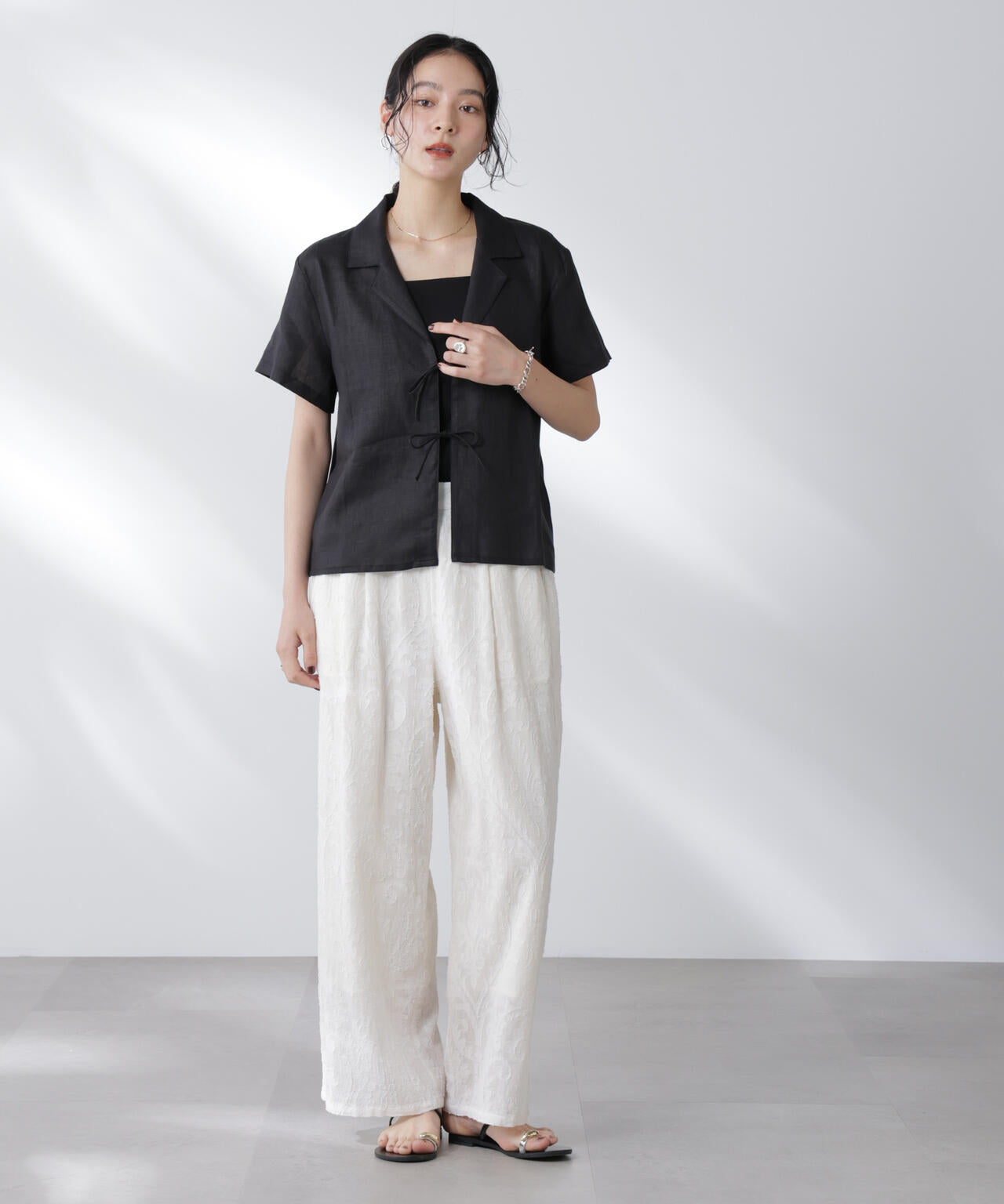 made in india カットワークジャカードパンツ(セットアップ可) 6695227300