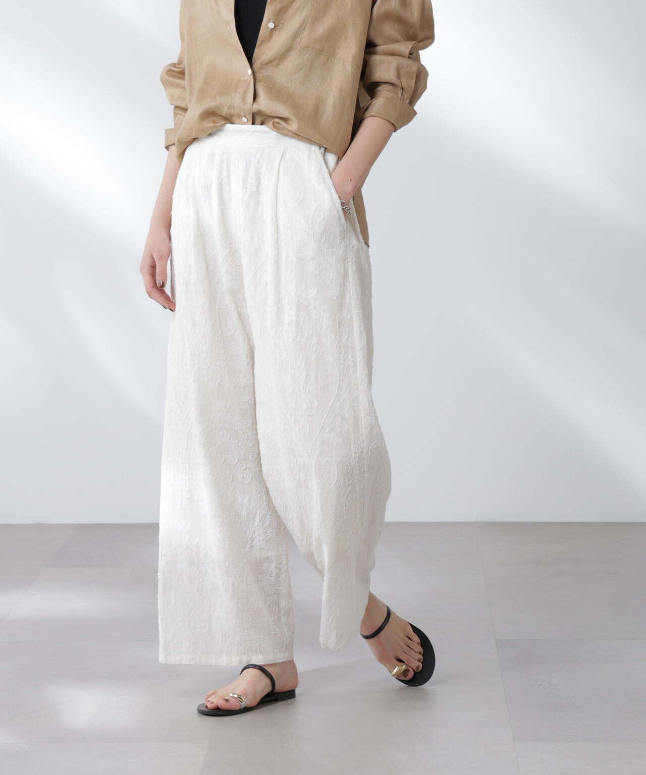 made in india カットワークジャカードパンツ(セットアップ可) 6695227300