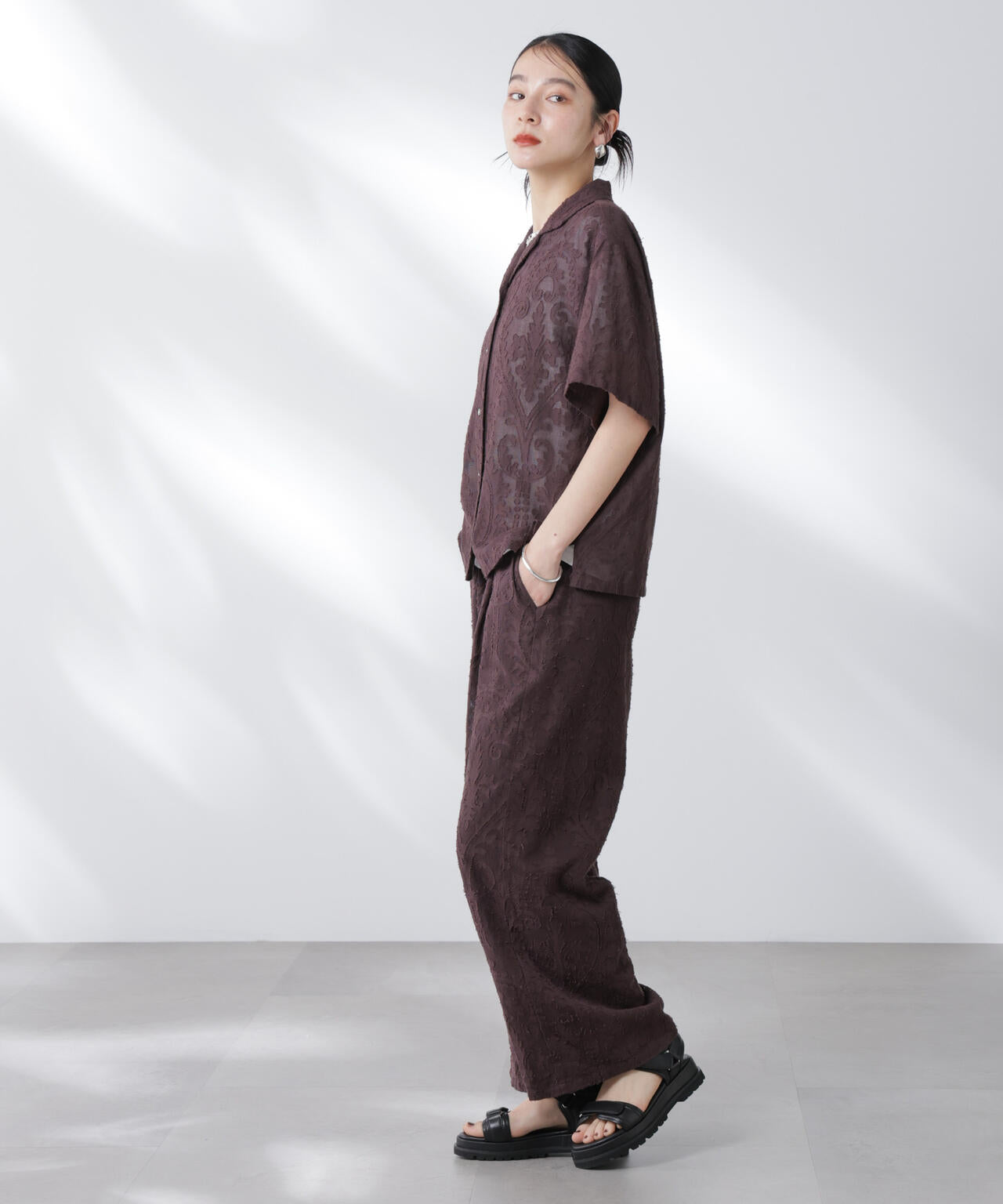 made in india カットワークジャカードパンツ(セットアップ可) 6695227300