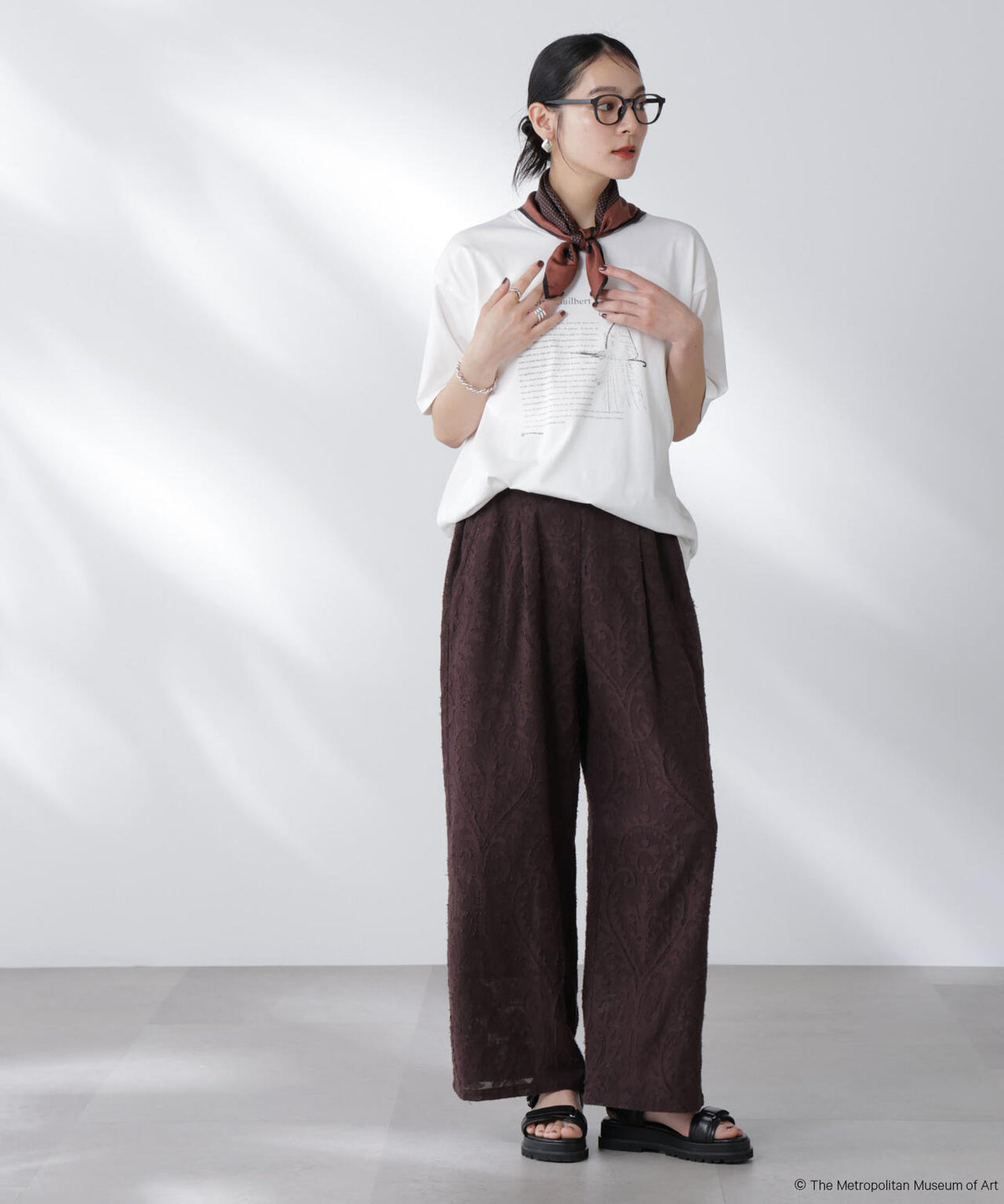 made in india カットワークジャカードパンツ(セットアップ可) 6695227300