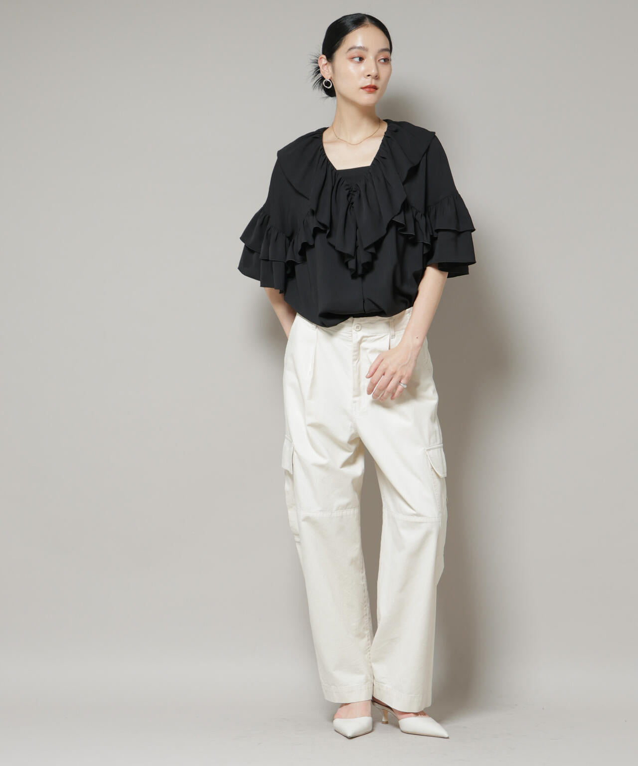 サイドポケットワイドチノパンツ 6695227304