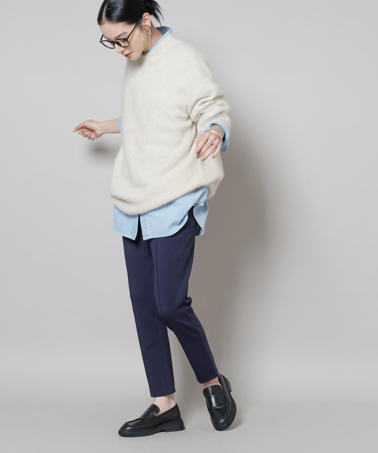 ピンタックポンチスリムパンツ 6695227306