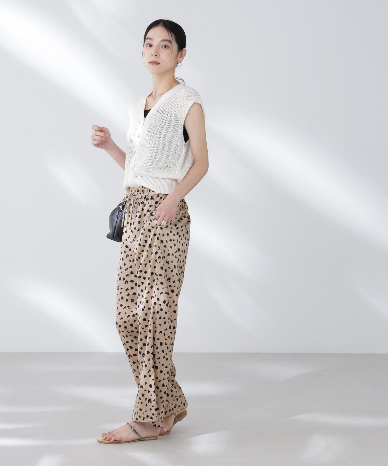 レオパードプリントイージーワイドパンツ 6695227307