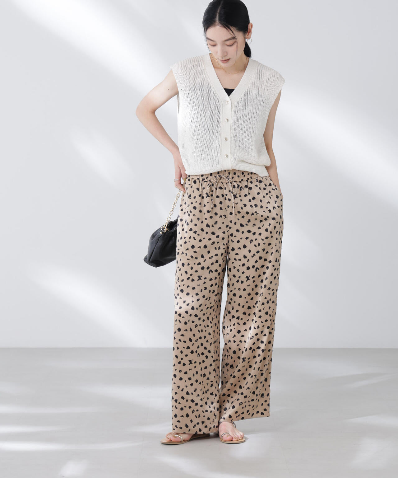 レオパードプリントイージーワイドパンツ 6695227307