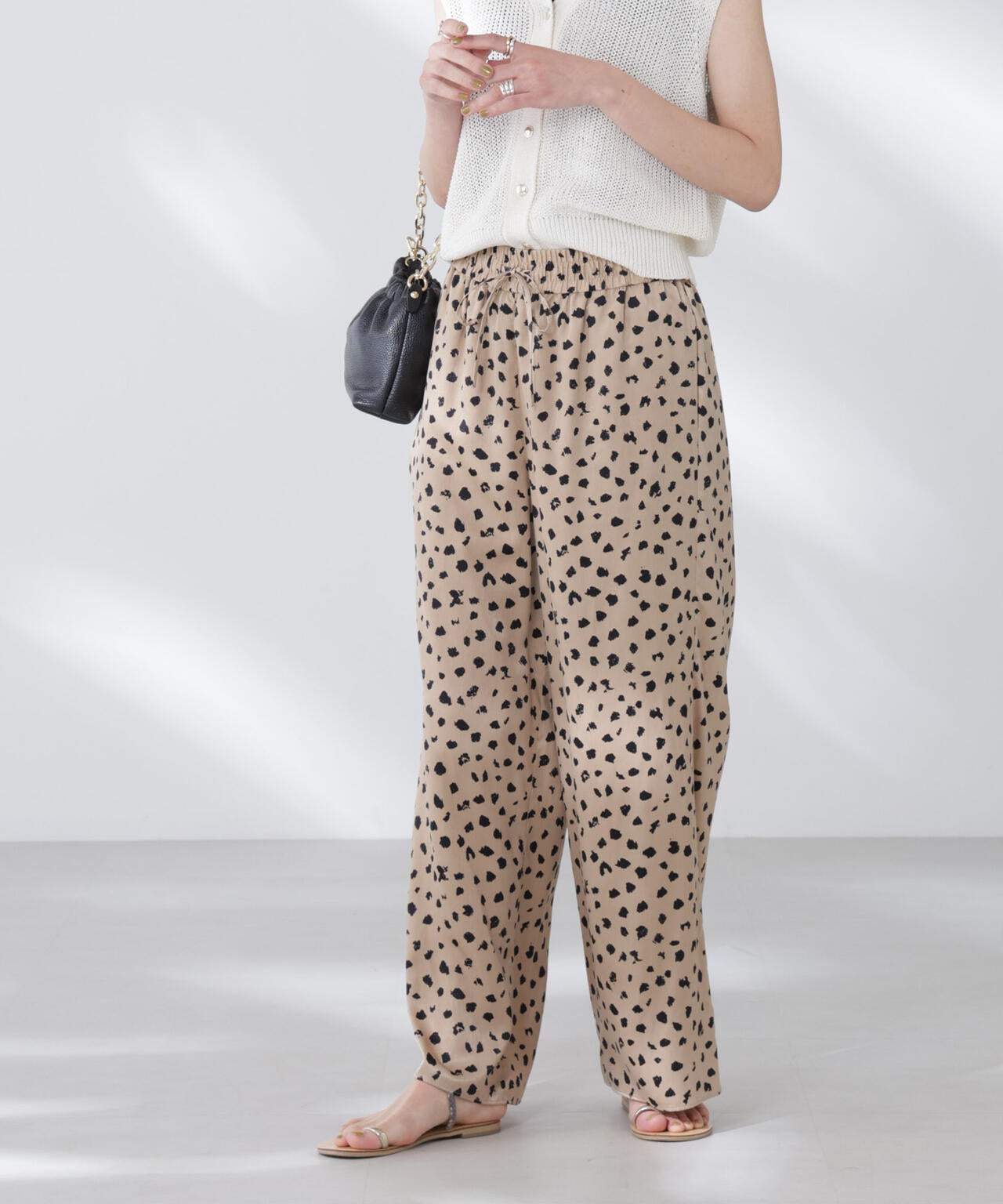 レオパードプリントイージーワイドパンツ 6695227307