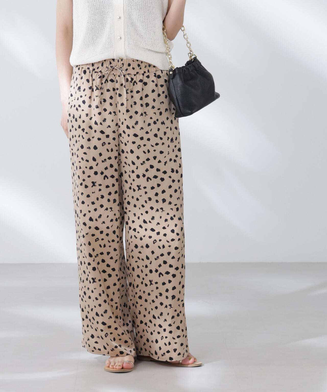 レオパードプリントイージーワイドパンツ 6695227307