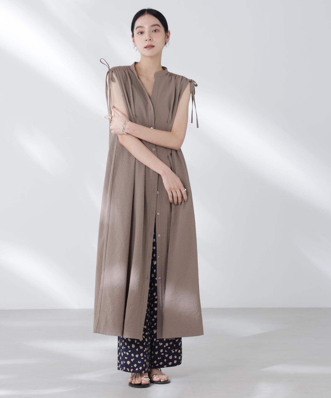 レオパードプリントイージーワイドパンツ 6695227307