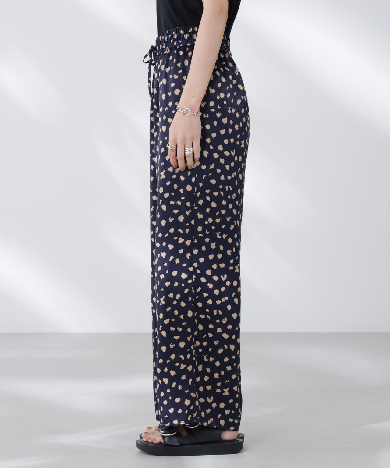 レオパードプリントイージーワイドパンツ 6695227307