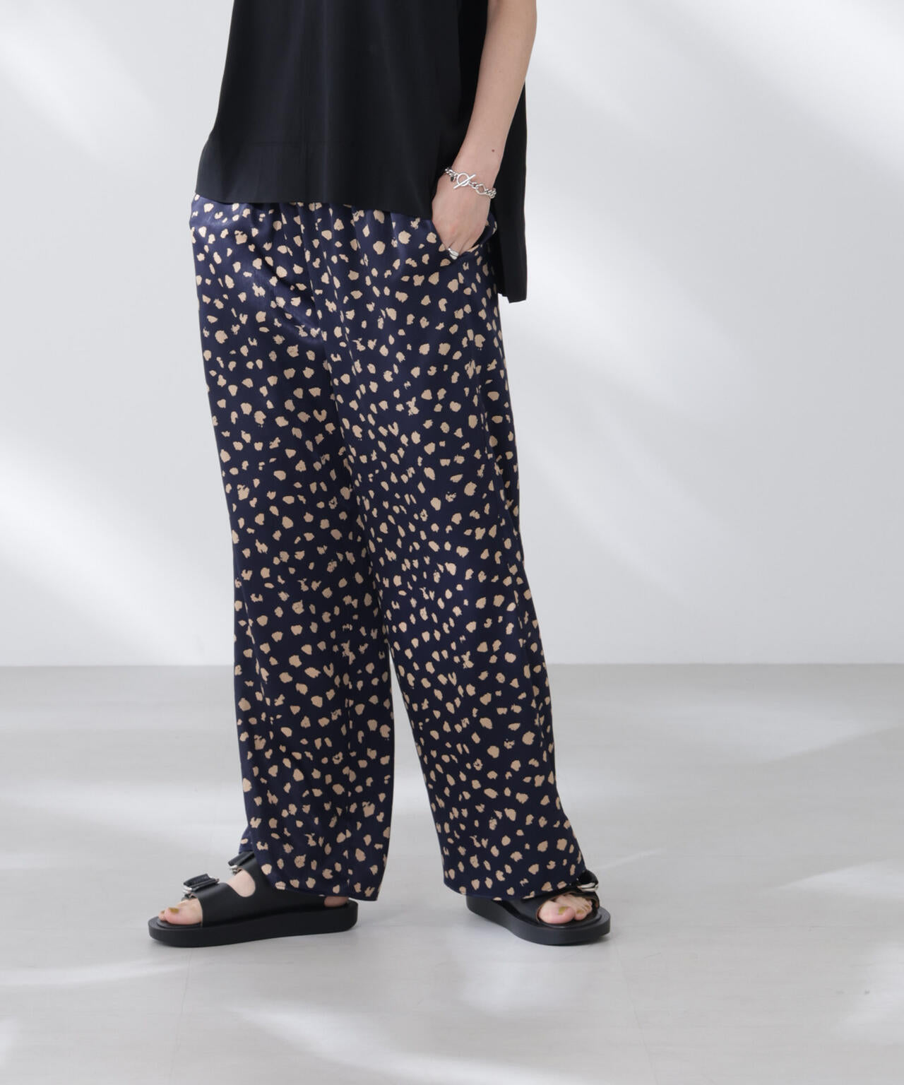 レオパードプリントイージーワイドパンツ 6695227307