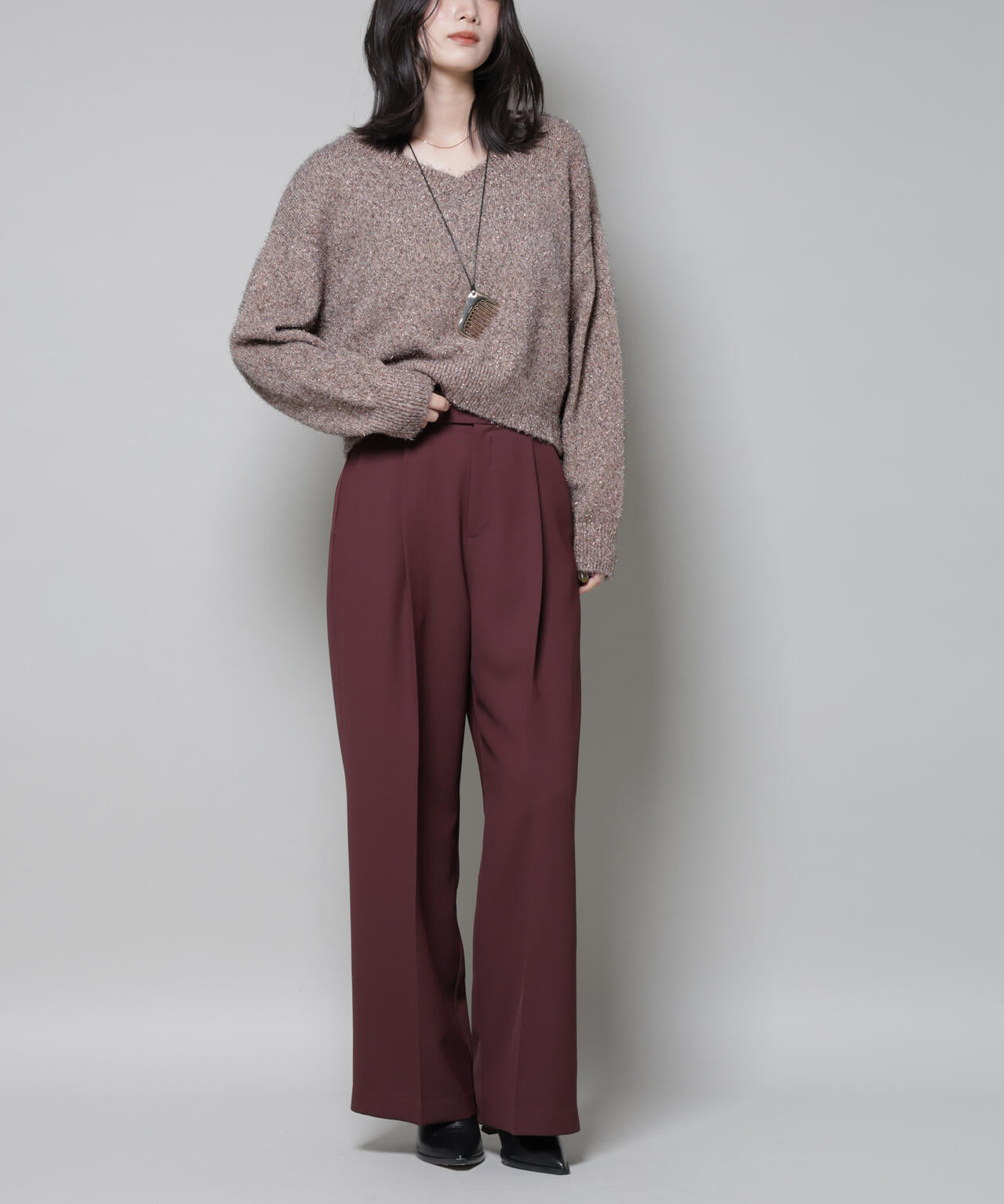 ツイルワイドスラックス 6695227310