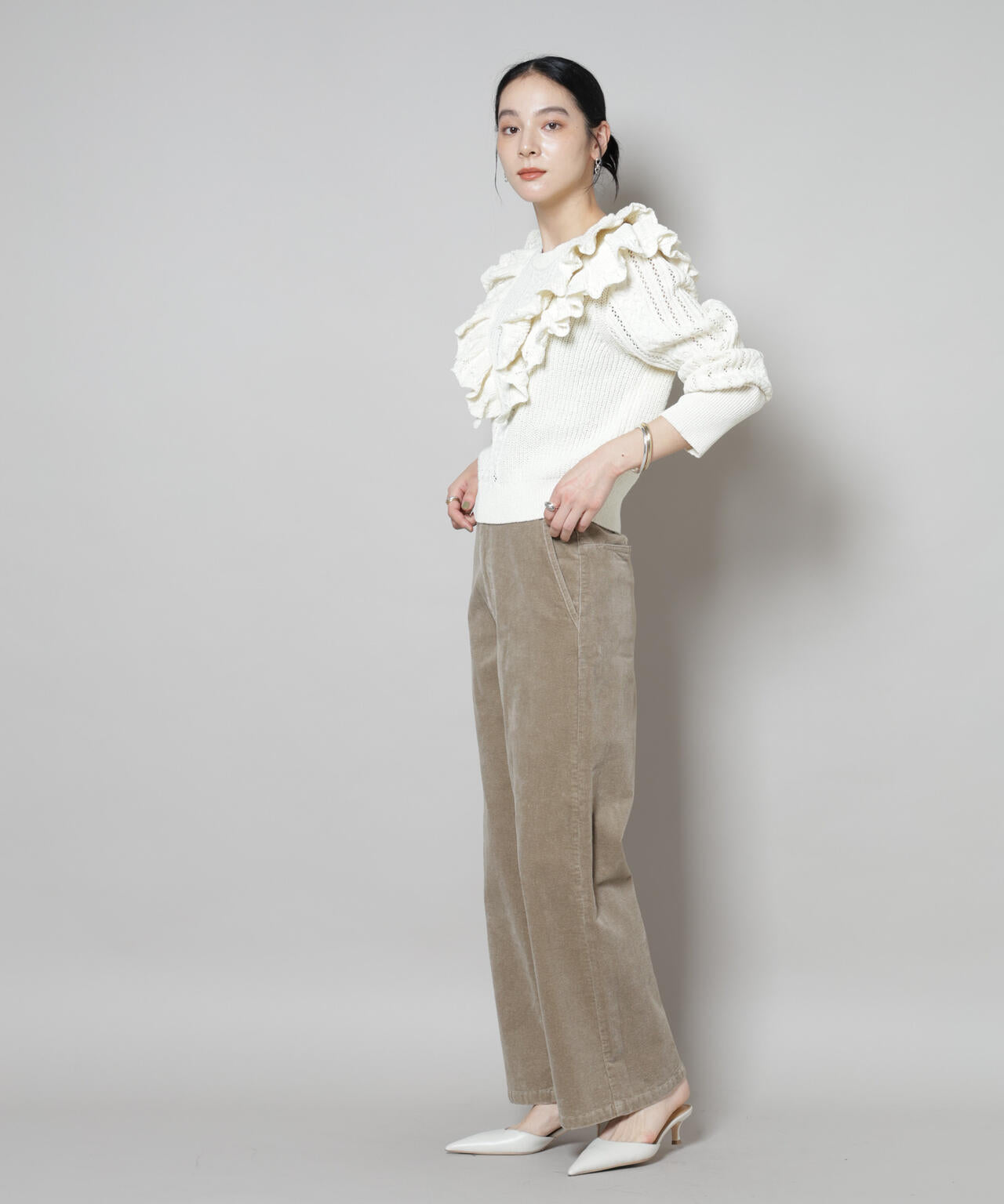 コーデュロイワイドパンツ 6695227313