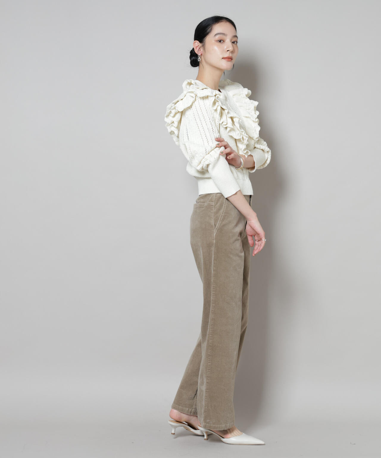 コーデュロイワイドパンツ 6695227313