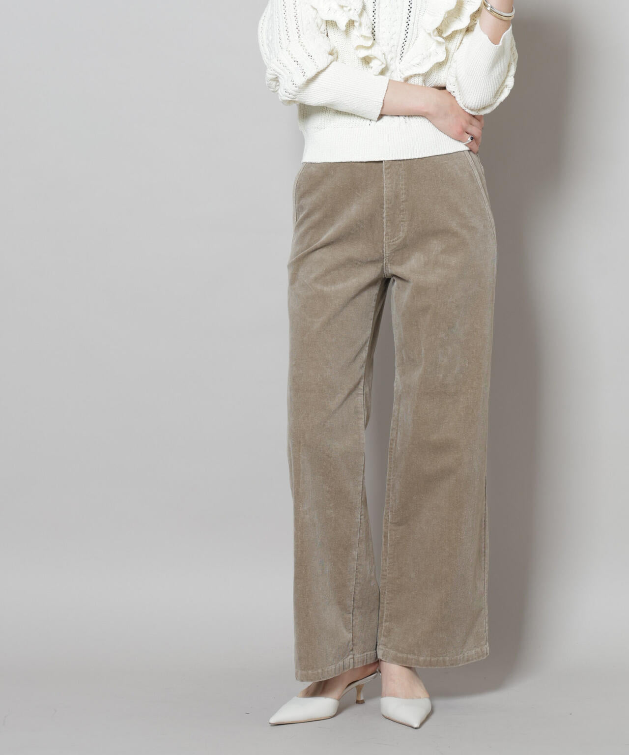 コーデュロイワイドパンツ 6695227313