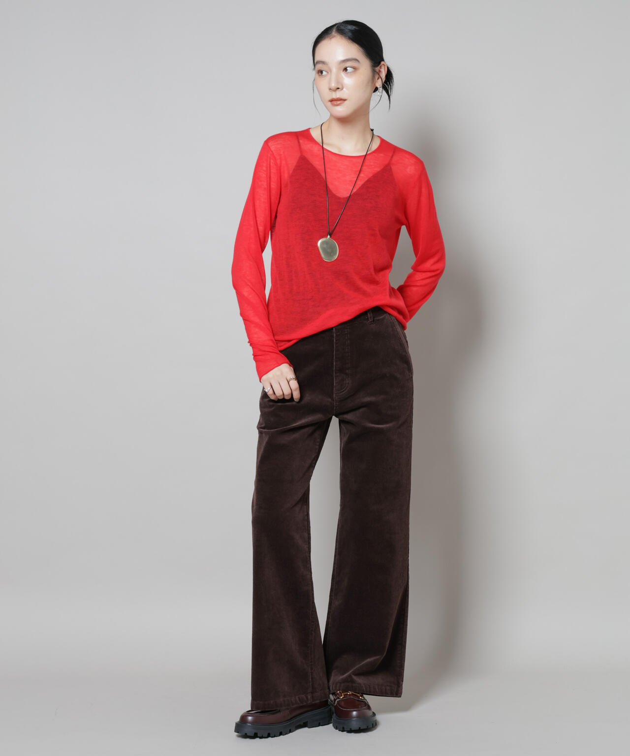 コーデュロイワイドパンツ 6695227313