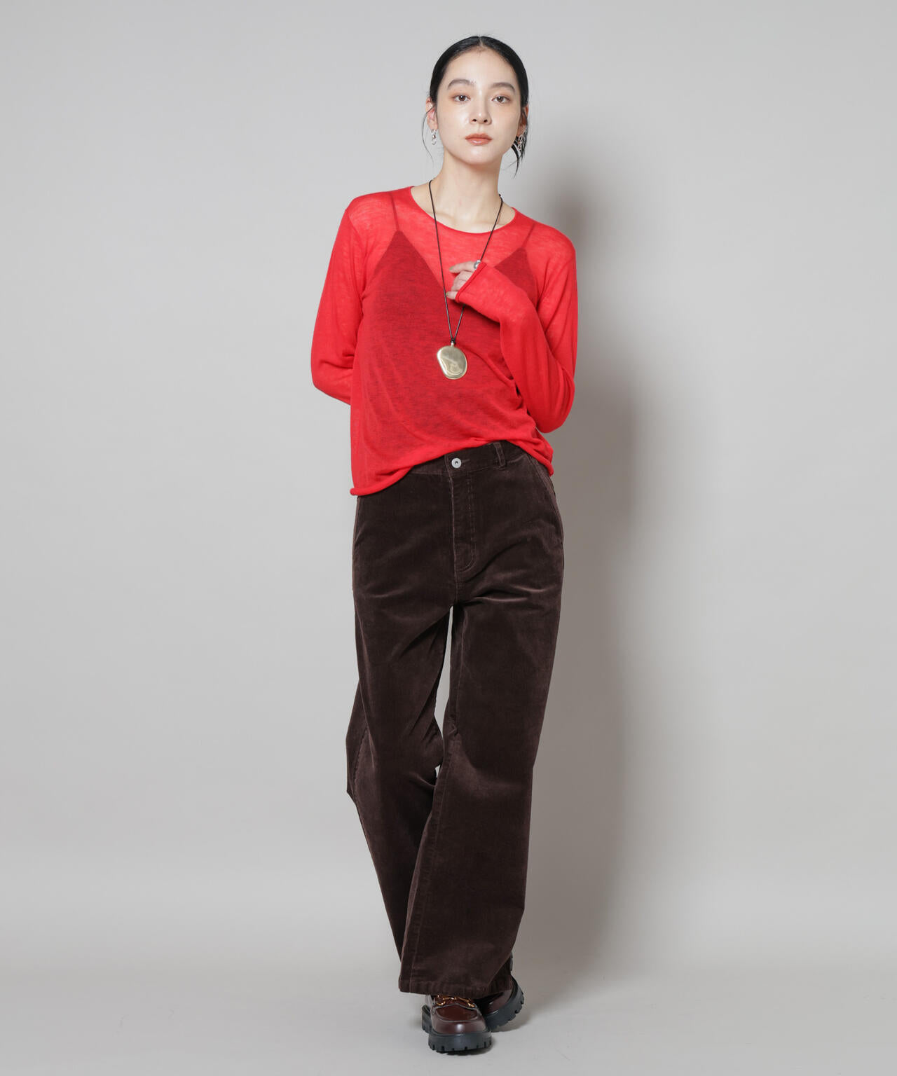 コーデュロイワイドパンツ 6695227313