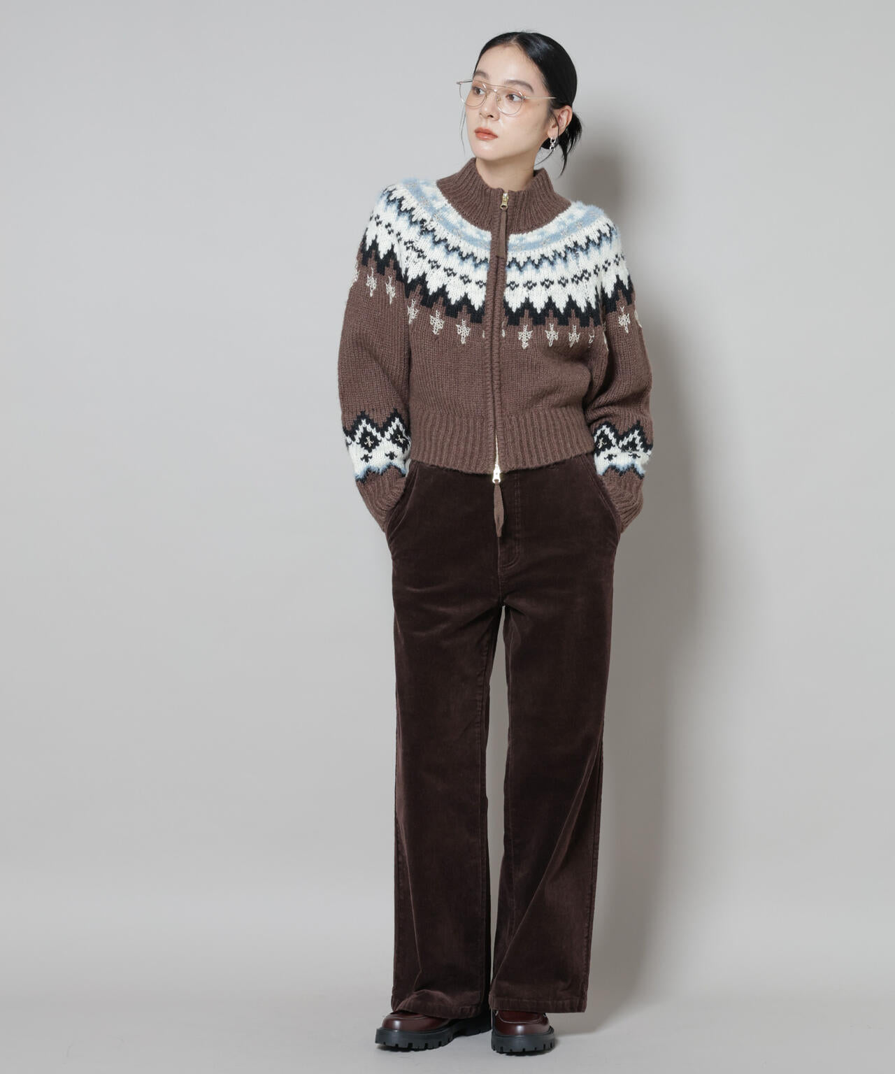 コーデュロイワイドパンツ 6695227313